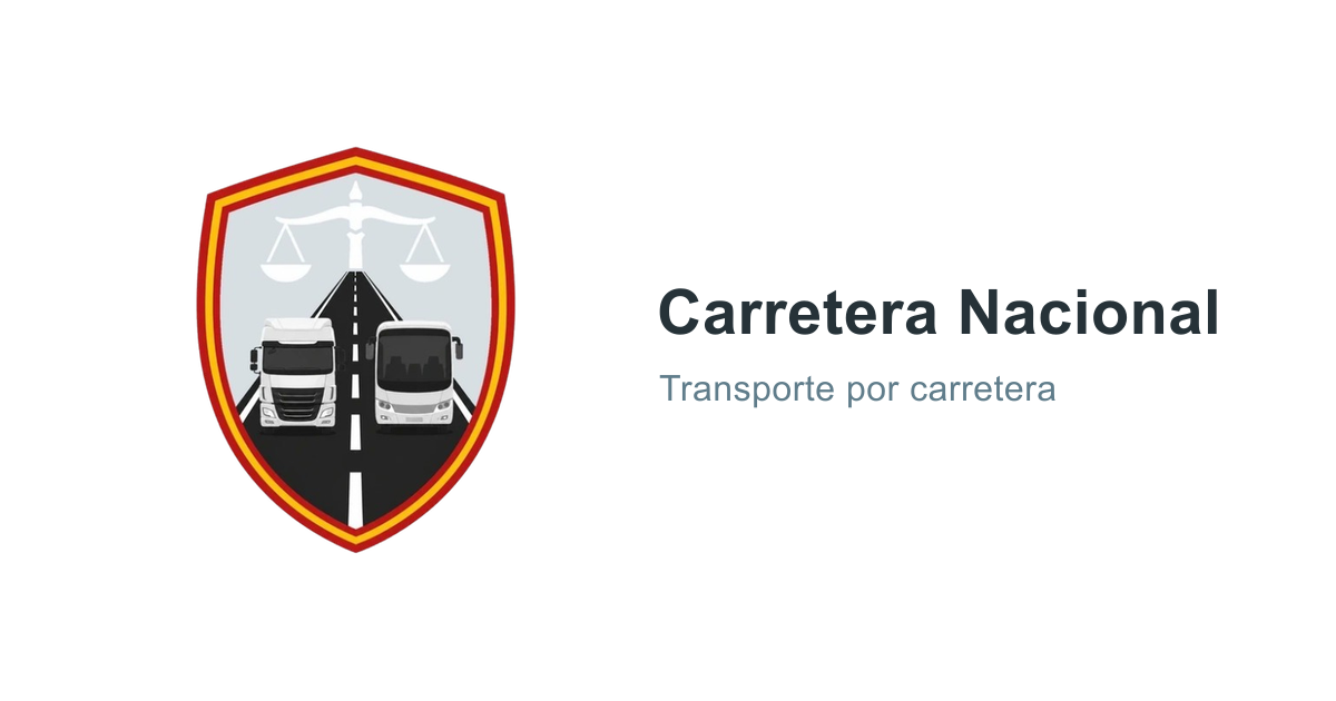 Carretera Nacional: escudo de la marca con un camión y un autocar sobre la carretera, junto al nombre «Carretera Nacional»